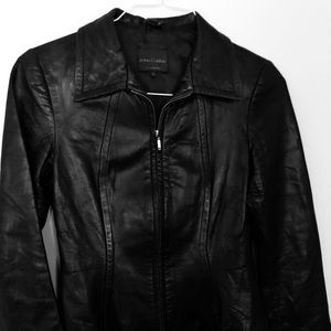 Black lamb leather (shaped) jacket